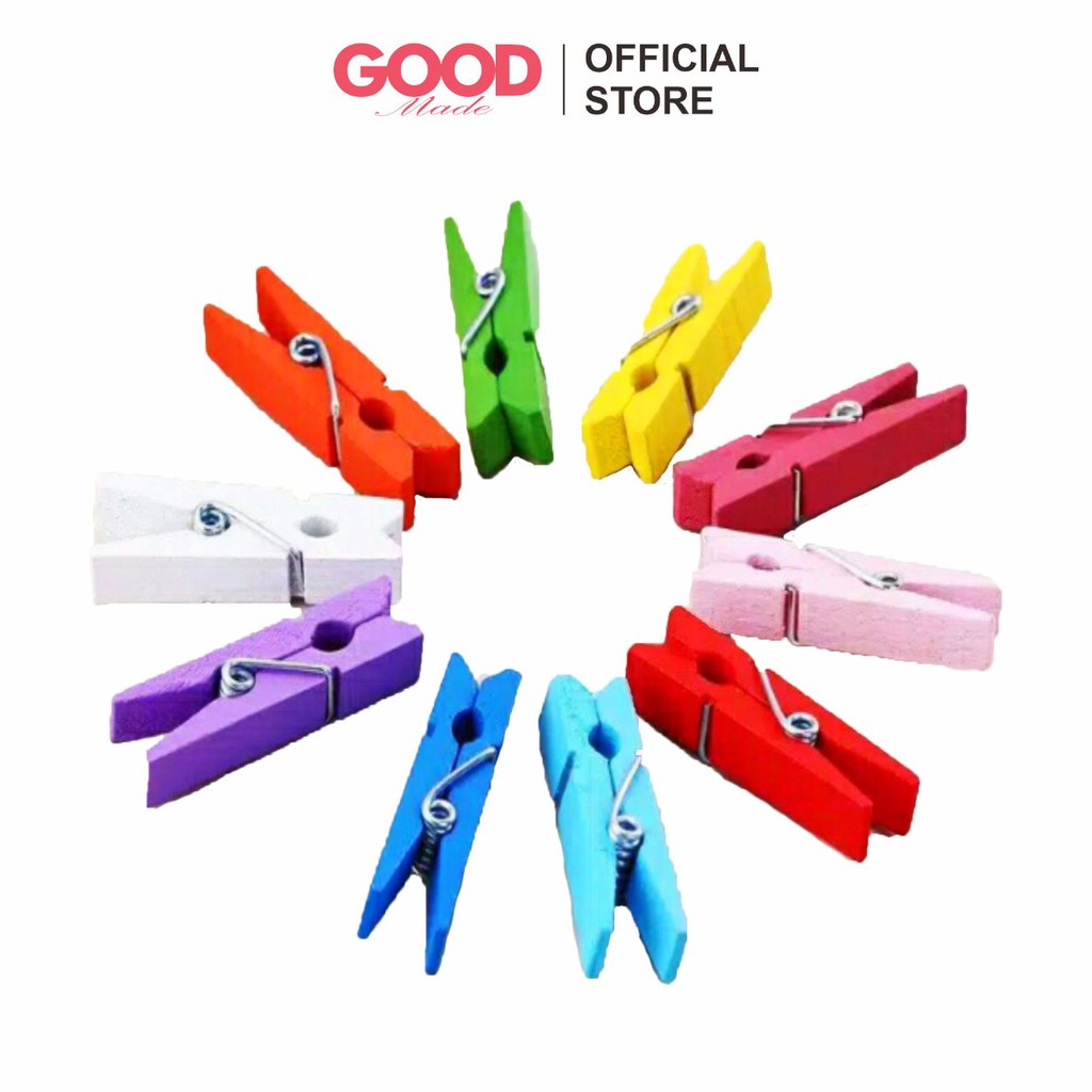 GOOD MADE [ 40PCS ] Wooden Clip Warna Warni 3,5cm Jepitan Foto Polaroid Penjepit Foto Polaroid