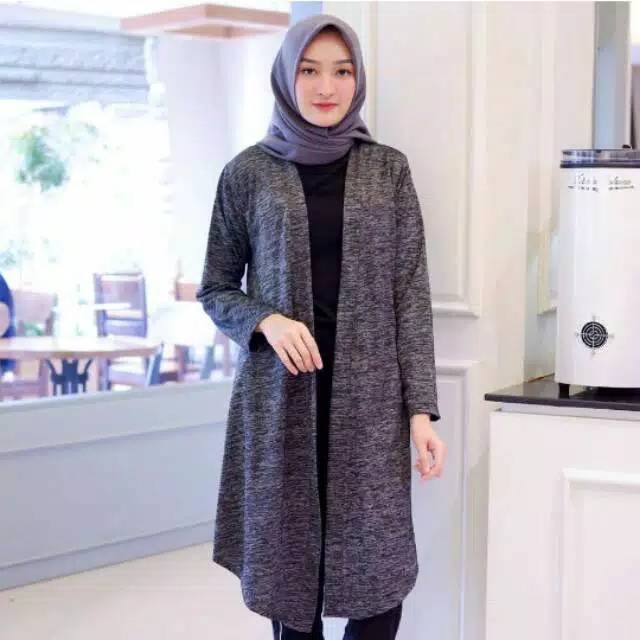 CS010 Cardigan longcardi  twist rajut wanita motif serat kayu