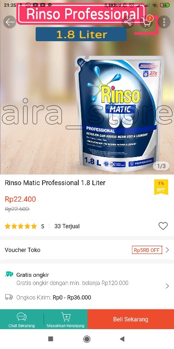 Rinso Matic Professional 1.8 Liter