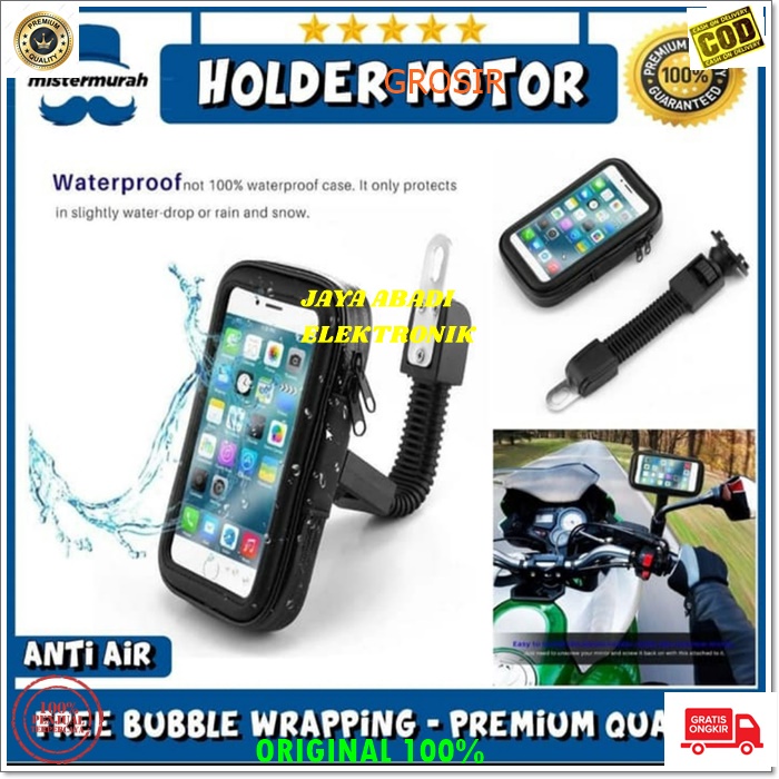 J146 HOLDER SEPEDA MOTOR 6.5 INCI SPION WATERPROOF STAND MOUNT PENGAMAN GANTUNGAN HANDPHONE PEGANGAN GPS JEPIT KACA PENJEPIT JEPITAN  BRACKET  mobile motorcycles phone gadget ojol peta  Smartphone Universal ANTI JATUH ANTI JAMBRET TAHAN AIR TOUCHSCREEN