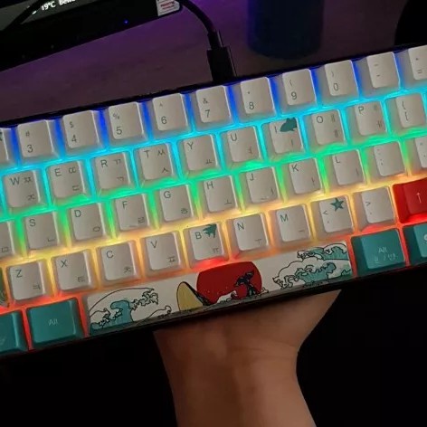 KEYCAP KEYCAPS MECHANICAL JAPANESE UKIYO SEA WAVE PBT OEM PROFILE