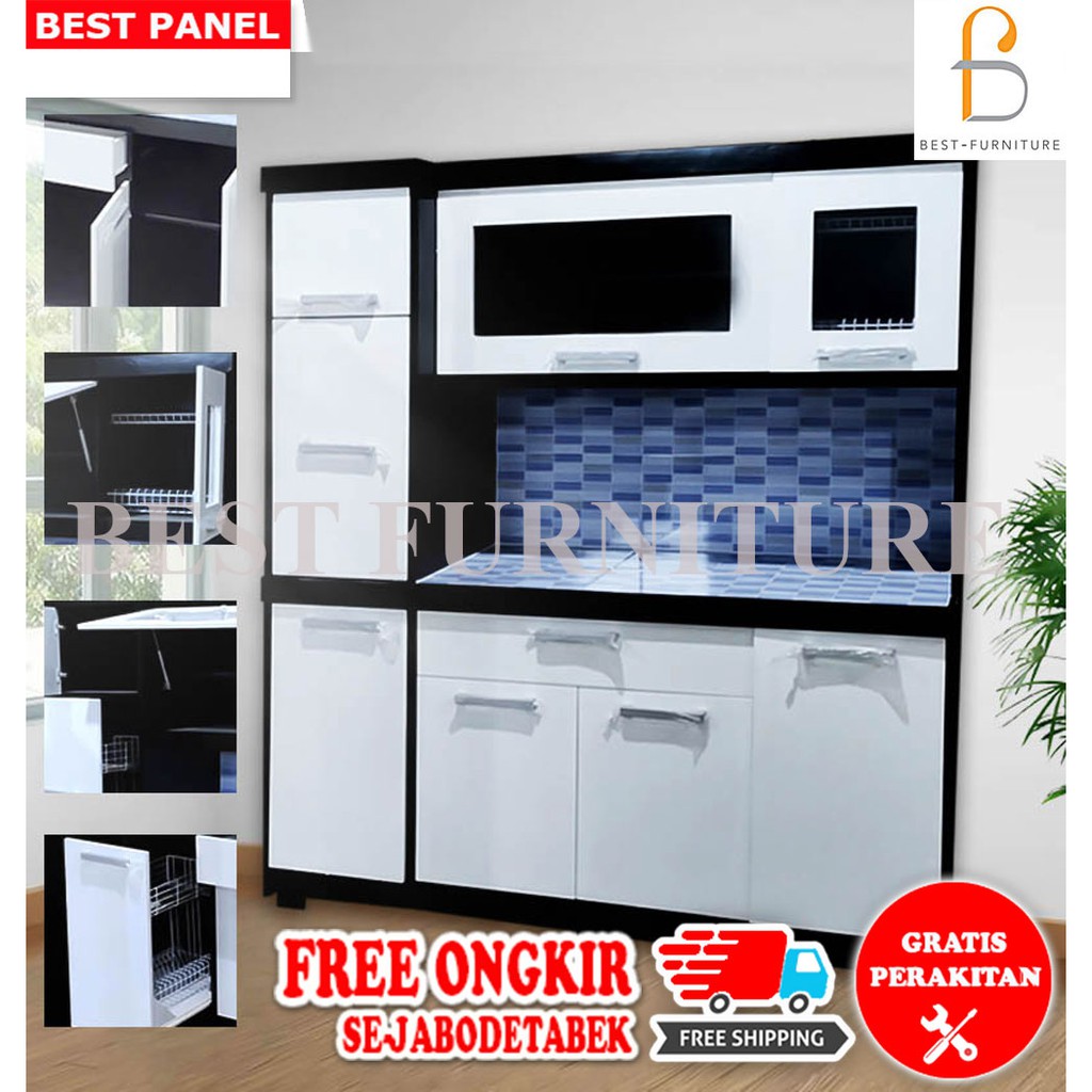 GRATIS ONGKIR &amp;RAKIT Best LS ORION Rak Piring Rak Dapur Kitchen Set Lemari Sayur Minimalis Multiplek