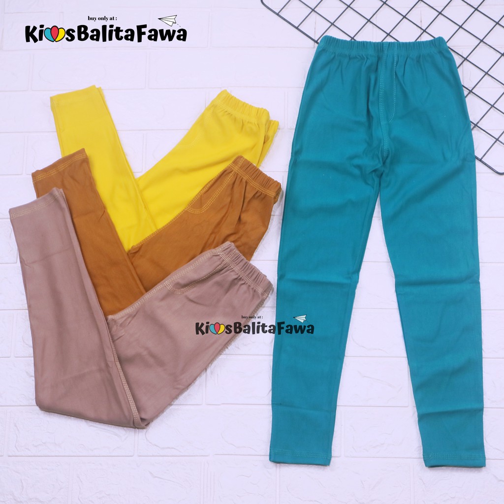 Jegging Polos uk 7-8 Tahun / Legging Jeans Anak Laki Perempuan Celana Polos Leging Panjang Pants