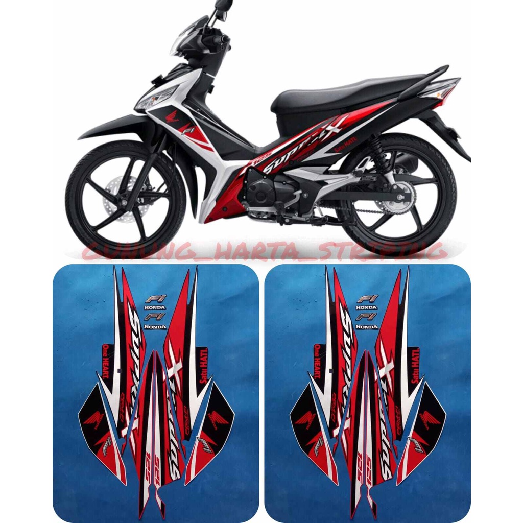 Striping Stiker Lis Les Body Motor Full Set New Honda Supra X 125 FI CW 2016 Standar Original