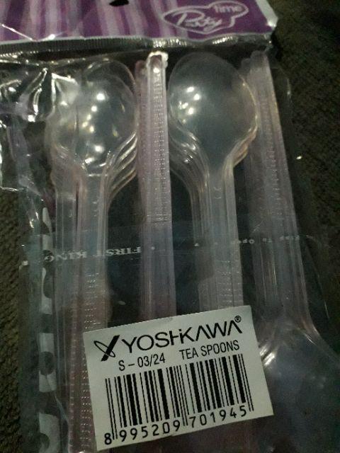 Yoshikawa Sendok Teh Plastik Disposable Isi 24 Buah Warna Random