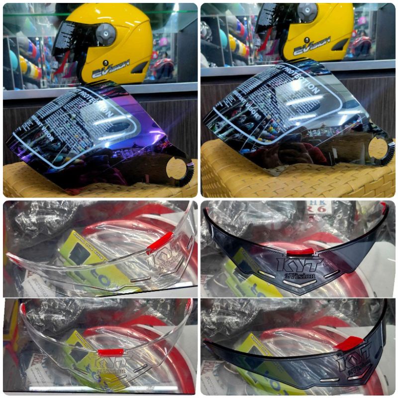 Kaca Helm Kyt 2vision & spoiler helm Kyt 2vision akrilik