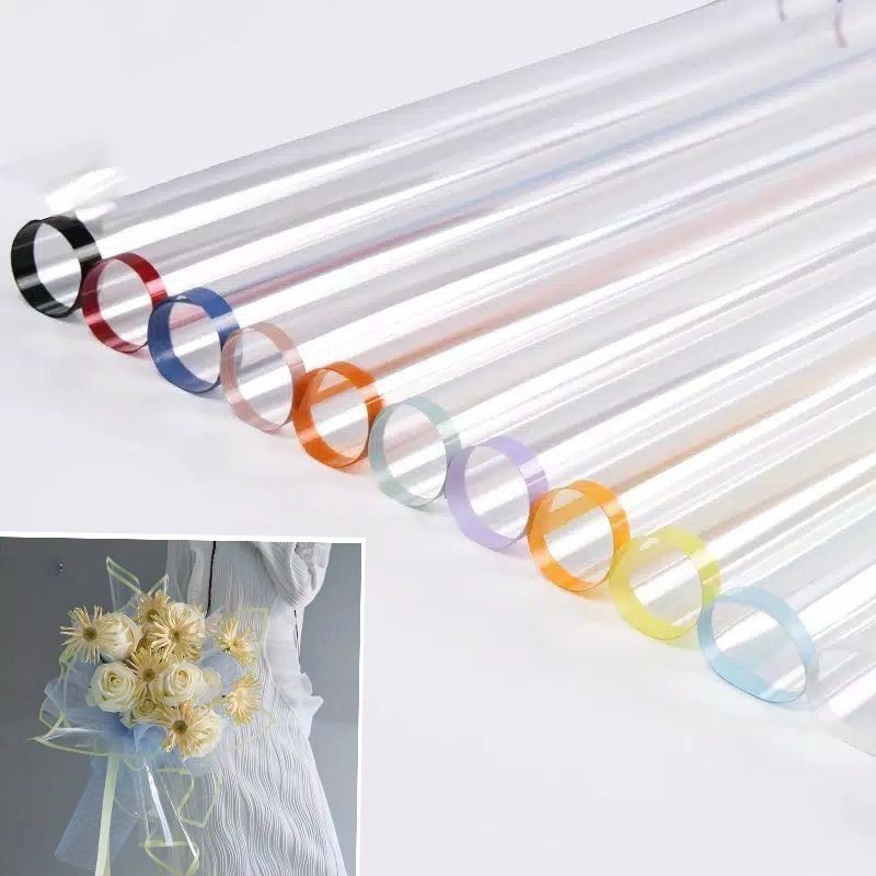 

(1 pcs) Flower Wrapping celoophane Transclusent Line Kertas buket