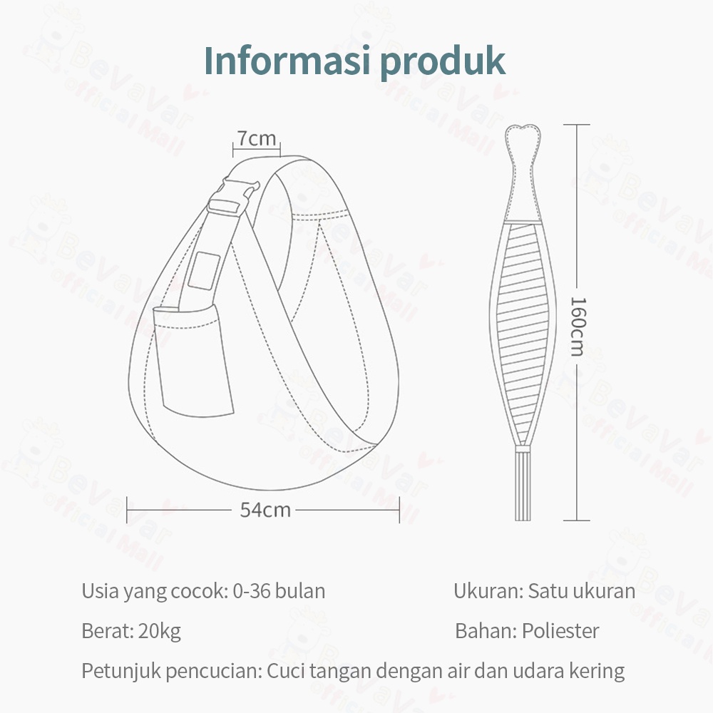 BEVAVAR Gendongan Bayi Depan Baby Carrier