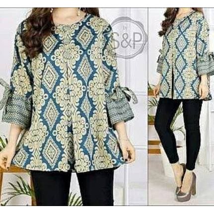 Atasan Wanita BLOUSE JUMBO BATIK LANI Bahan batik silky FIT TO XXL Murah