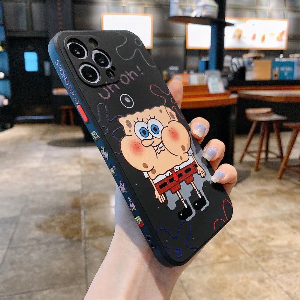 Case Samsung A22 4G A32 4G A22 5G A02 2021 M02 A52 4G/5G A72 4G/5G A02S A03S A51 A32 5G A10 A31 A11 M11 A21S A10S M01S A21 A12 M12 A71 A20 A30 M10S A50 A30S A50S A01Core M01Core F22 M30S M31S M51 F62 M62 Casing Ponsel Bintang Besar SpongeBob Pie-3
