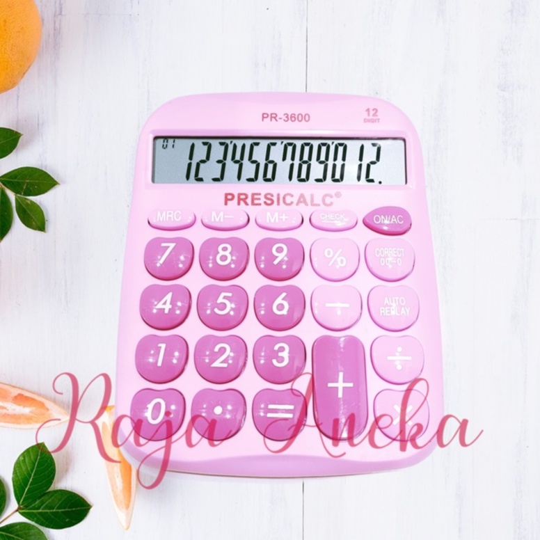 

kalkulator PR 3600 Presical fancy pink pastel series cute colourfull office calculator battery aaa