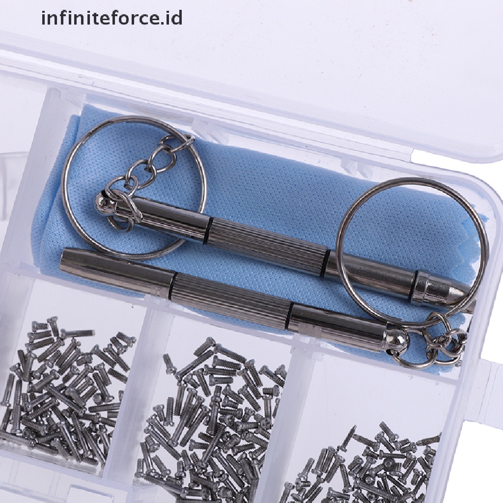 (infiniteforce.id) Set Sekrup + Mur + Bantalan Hidung + Kait Telinga Untuk Reparasi Kacamata