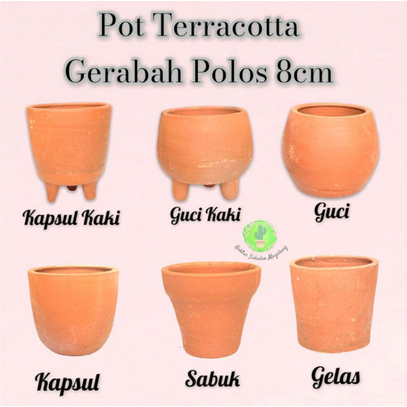 Pot Terracotta Gerabah Tanah Liat Polos 8cm