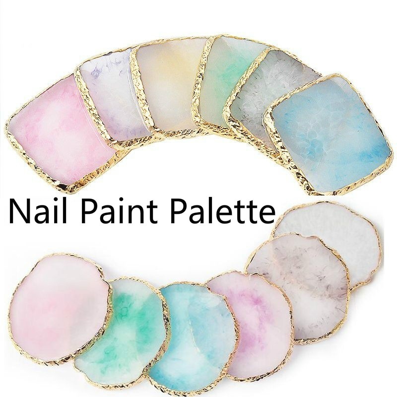 1Pc Natural Resin Nail Color Paint Palette Holder Drawing Nail Art Color Palette for Nail Color Mixing Display Nail Art Tools