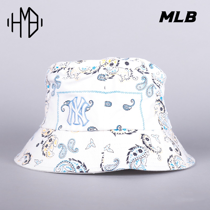 MLB Korea NY Yankees Paisley Bucket Hat White