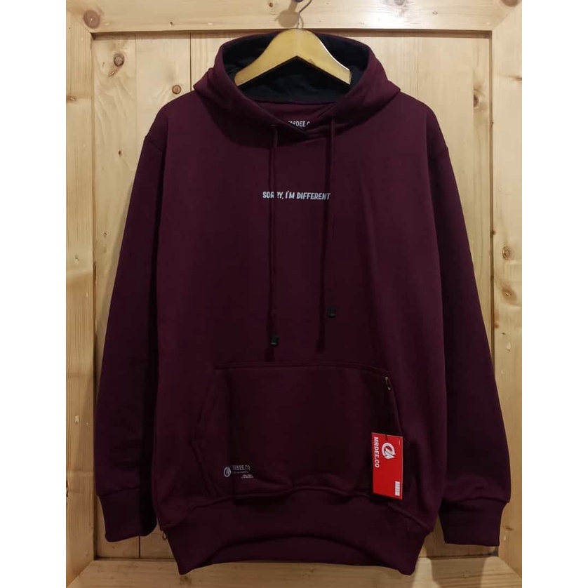 Hoodie Pria Ukuran Jumbo Bahan Katun Warna Maroon Sweater Hoodie Cowok Murah Switer Wanita Basic Olahraga Gym Keren