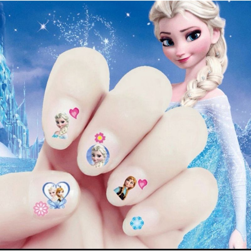 Stiker kuku anak karakter finger nail art kids kartun Disney lucu frozen