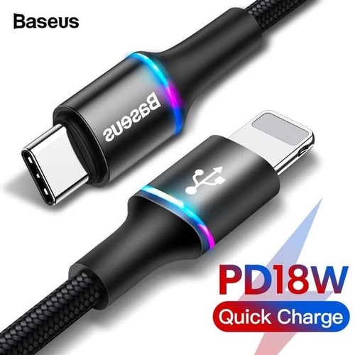 BASEUS HALO KABEL CHARGER TYPE C TO LIGHTNING PD 18W IPHONE 12 PRO MAX