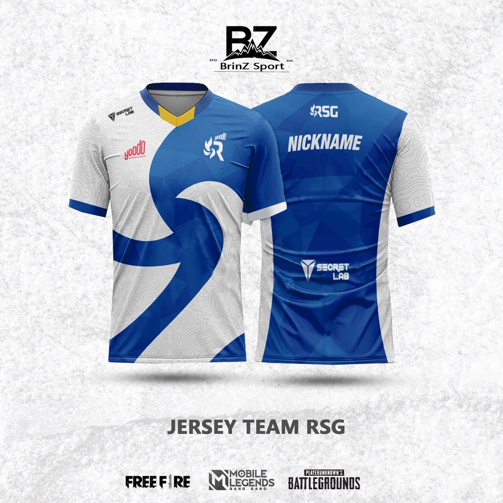 T-Shirt JERSEY RSG ESPORT MALAYSIA NEW FREE Quest NICKNAME