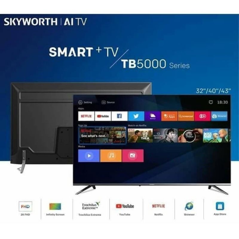 Coocaa 40TB5000 LED TV 40 Inch Smart TV FHD Youtube Netflix Digital TV