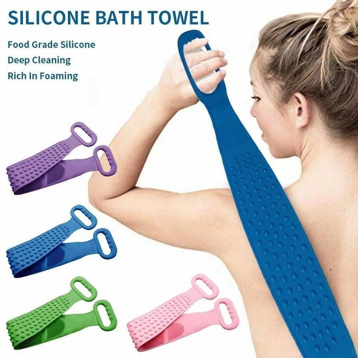 Sabuk Mandi Back Scrubber Rub Towel Belt Shower spons bathroom brush serbaguna kebersihan badan new