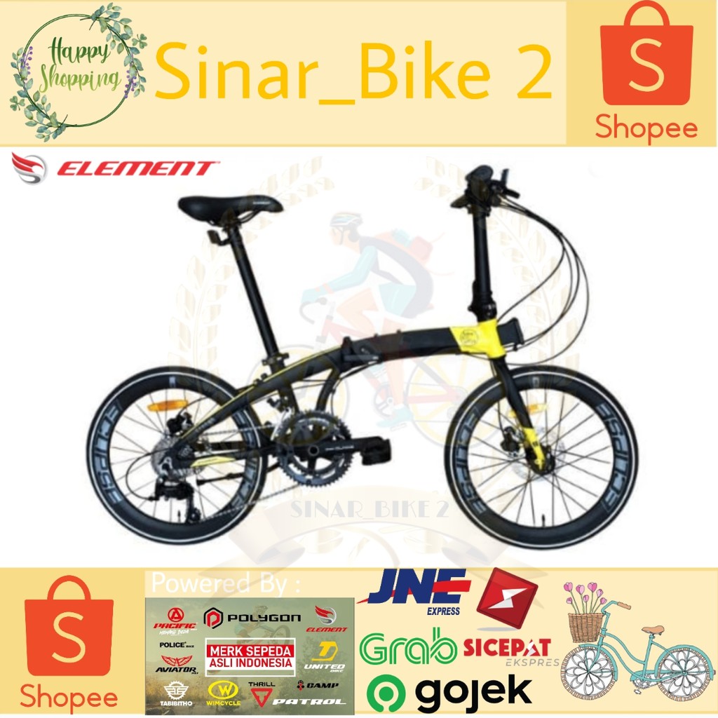 Sepeda Lipat 20Inch Element Ecosmo Z9 Bike To Work (Gosend/Grab)