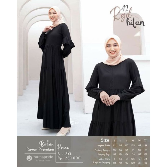 Gamis Rauna Hitam RGD 42