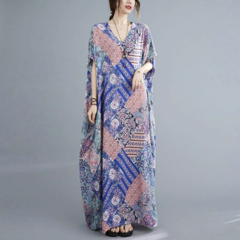 MDLV ~ 91003# Homewear Maxi Dress Maxi Dress Oversize Dress Bigsize Dress Batik Fashion Import