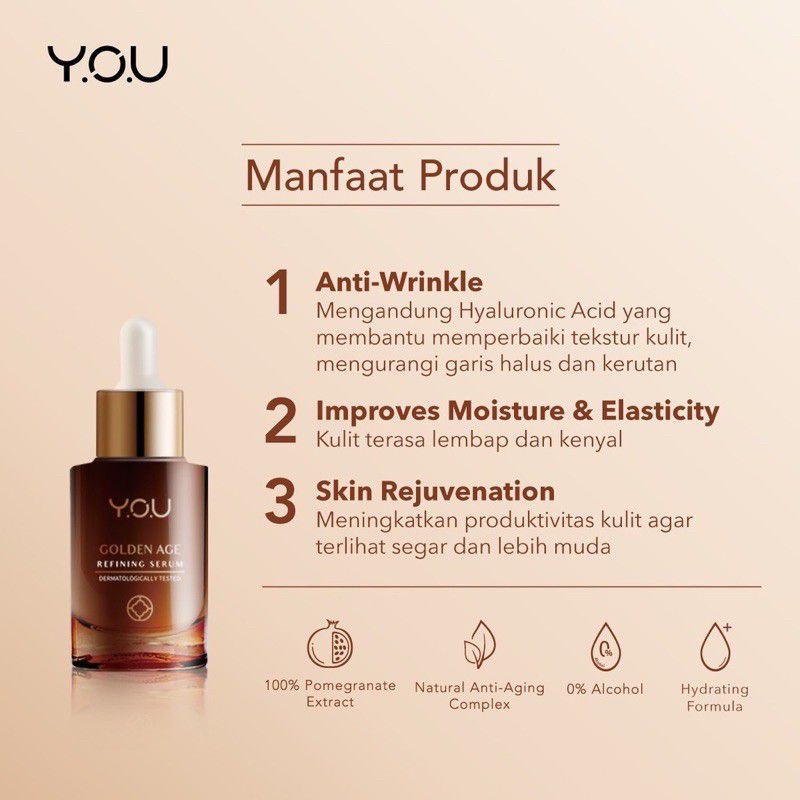 Kosmetik You Golden Age Refining Serum / Serum Wajah 20ml