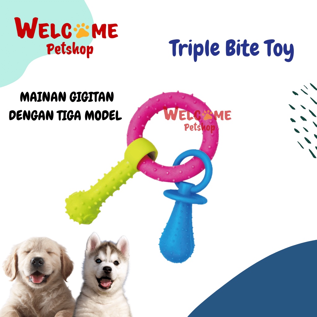 Triple Bite Toy / Mainan Gigitan Anjing / Mainan Anjing / Dog Toy