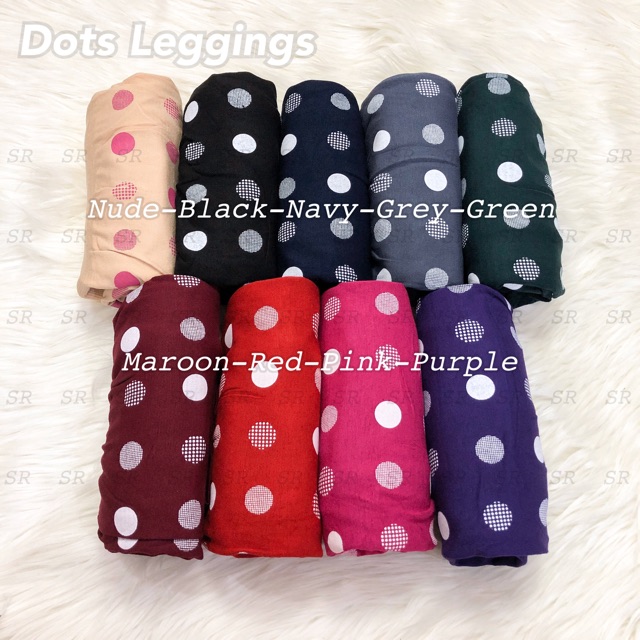 Legging Import Wanita Panjang Polkadot Fullprint Katun Melar Jumbo