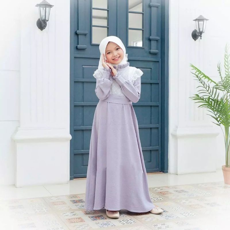 gamis anak perempuan usia 10, 11, 12 Tahun Terbaru / Evelyn Dress Kids terbaru / Baju dress anak perempuan tanggung Bestseller / baju pesta anak perempuan Fashion Muslim Anak lucu terlaris