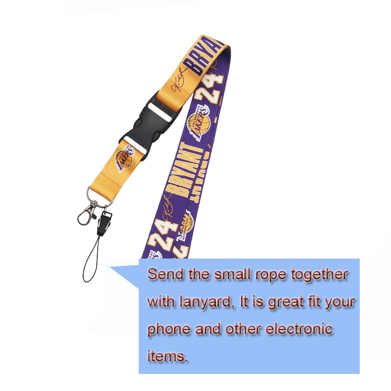 Nba Tali Lanyard Leher Kobe NBA + Holder Pelindung Kartu ID + Gantungan Kunci 3D Untuk Aksesoris Handphone