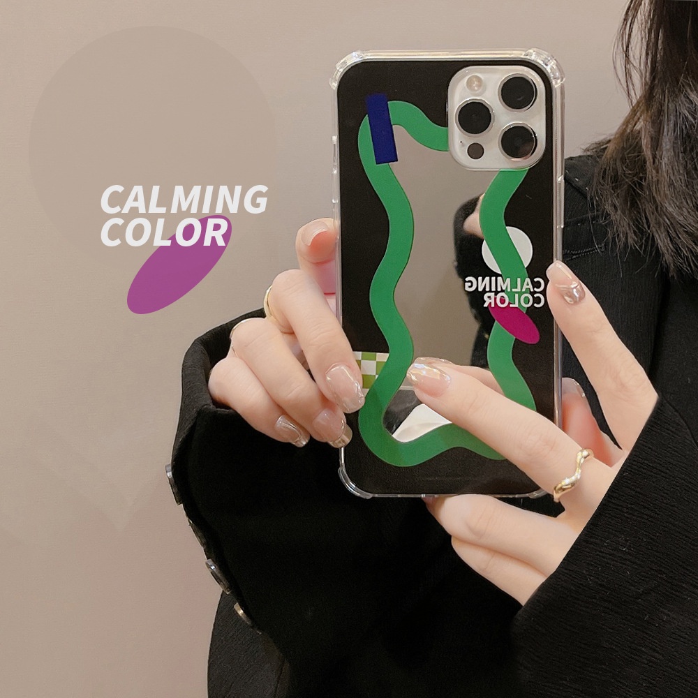 IPHONE Cover Case Cermin Fashion Warna Campur Untuk Iphone7 8 PLUS X XR XS 11 12 13 MINI PRO MAX SE 2020 Lembut TPU Pelindung