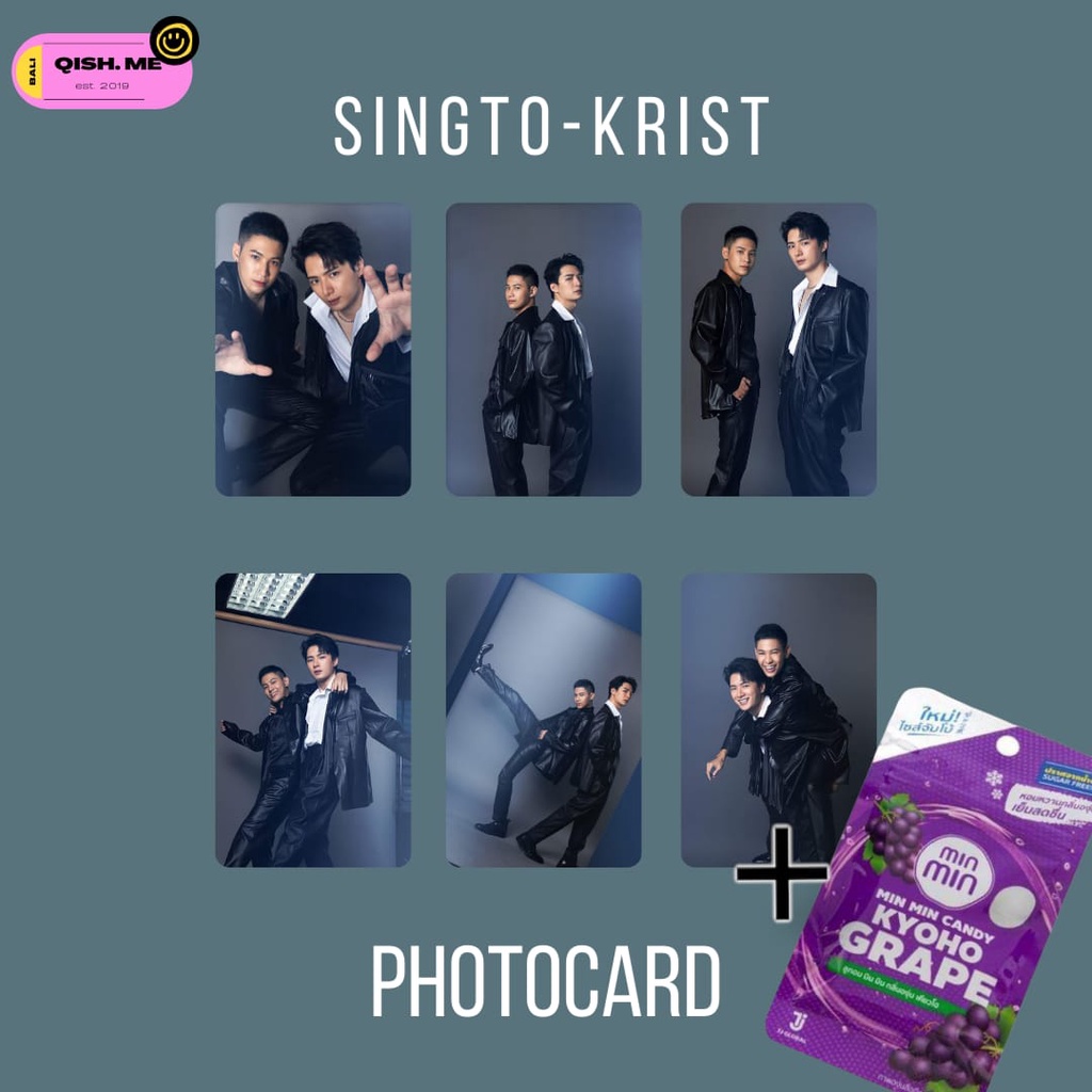 Krist Singto Photocard ONE SET with Minmin Candy Original From Thailand
