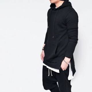 longline zip up hoodie