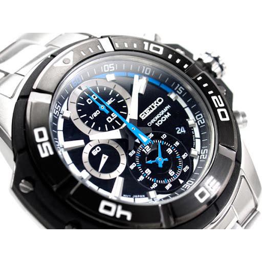 Seiko Quartz SNDB47P1 Chronograph Grey Bezel - Jam Tangan Pria SNDB47