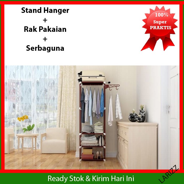 Stand Hanger Rak Lemari  Pakaian  Serbaguna Tanpa Cover A580 