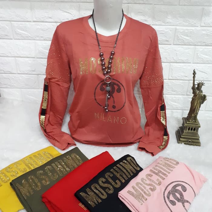 Kaos Wanita Bigsize Jumbo Lengan Panjang Milanci Tiramisu Import XL