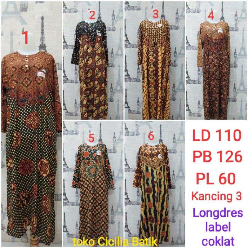 Longdres Kencana Ungu label coklat