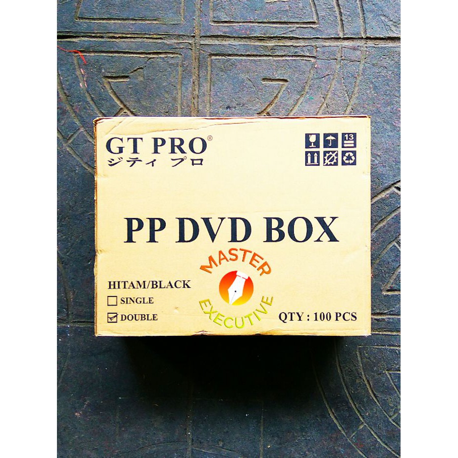 [Dus - 100 Buah] GT Pro Casing CD Hitam 2 Sisi / DVD Box Double Side Case - GO-SEND saja