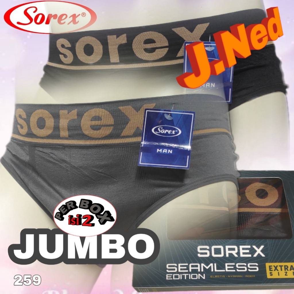 J259D 1 BOX ISI 2 PCS CELANA DALAM PRIA JUMBO SEGITIGA SOREX FREE SIZE