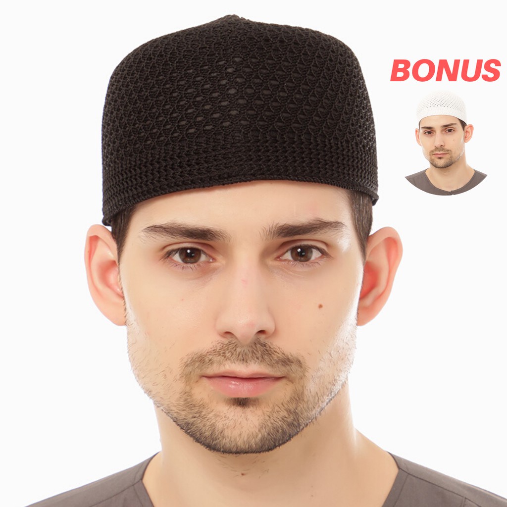 HIJRAHMEN Peci Rajut seri Sudan bonus peci mekah