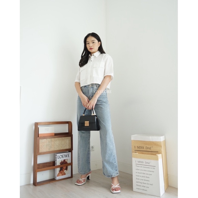 Yurika Pocket Crop Top | Kemeja Crop