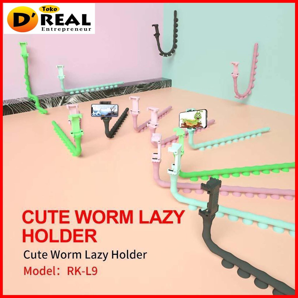 Holder Universal Cute Worm Lazy Holder 360 Lazypod Bentuk Cacing Fleksibel