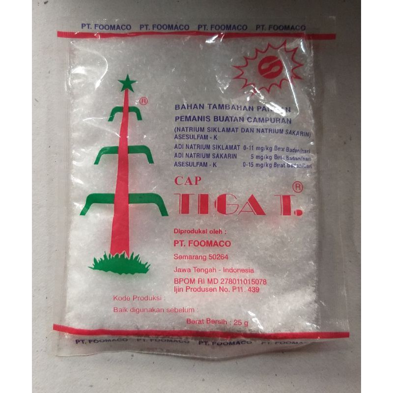 

pemanis buatan cap tiga T | tiga tebu 25gr