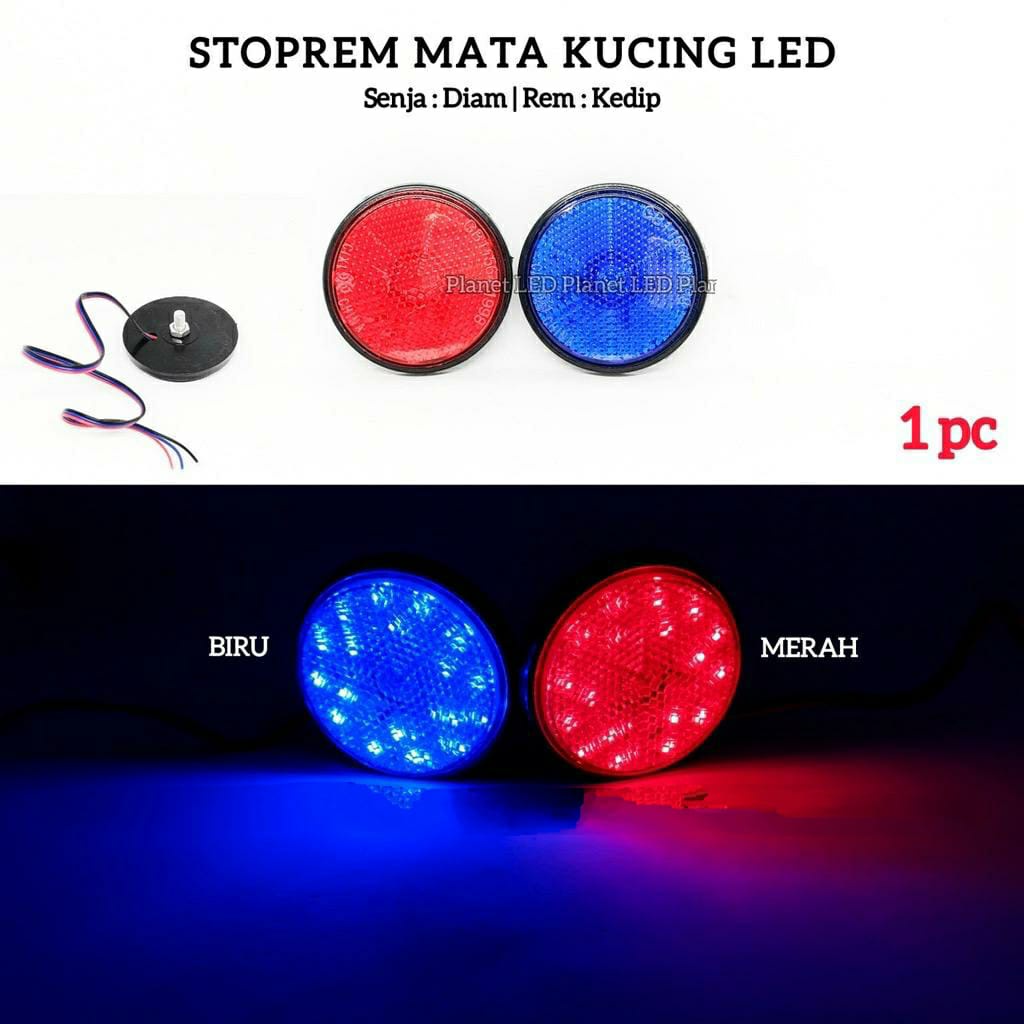 Lampu Mata Kucing Stop Lamp Mata Kucing Led Kedip Diam 2 Mode Universal