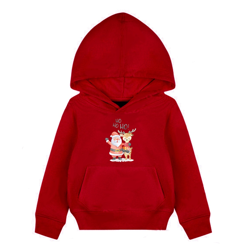 Hoodie Anak Ho Ho Ho Sweater Pakaian Fleece Anak M - XL