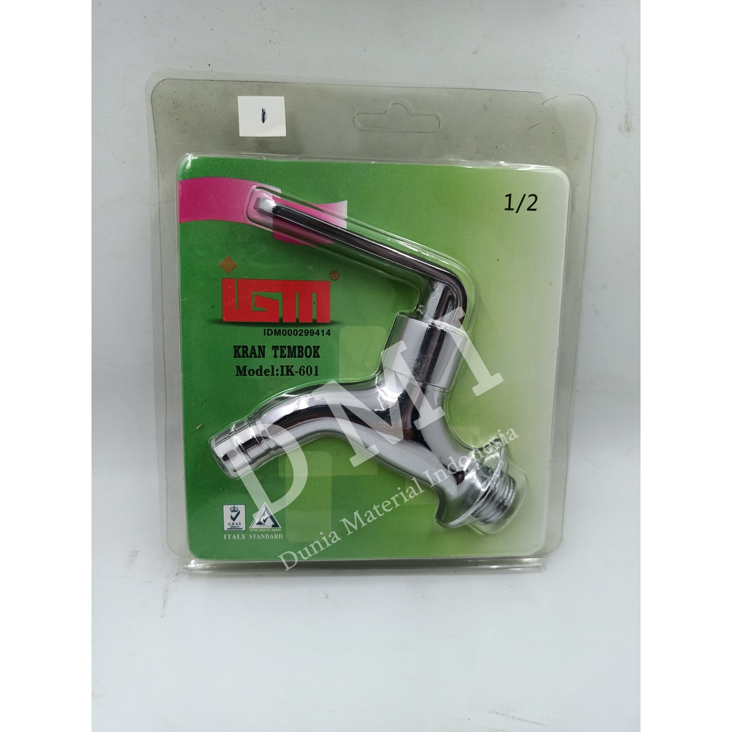 Kran Air Stainless Engkol IGM 1/2 Inch |Keran Air Tembok |Keran Tembok