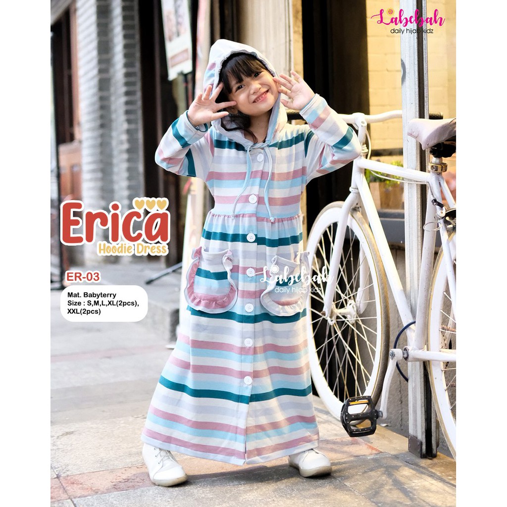 ER 03 Baju Hoodie Dress Anak Labebah Erica Tosca